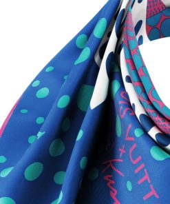 Donna Louis Vuitton Foulard In Seta E Bandeaux | Lv X Yk Foulard Pumpkin 90 Blu Tie-Dye