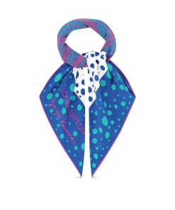 Donna Louis Vuitton Foulard In Seta E Bandeaux | Lv X Yk Foulard Pumpkin 90 Blu Tie-Dye