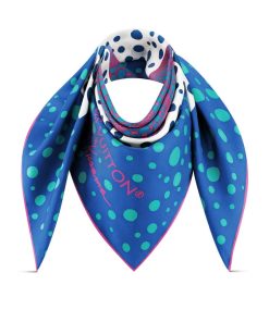 Donna Louis Vuitton Foulard In Seta E Bandeaux | Lv X Yk Foulard Pumpkin 90 Blu Tie-Dye