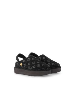 Donna Louis Vuitton Mule E Slider | Mule Chiusa Con Plateau Aspen Nero