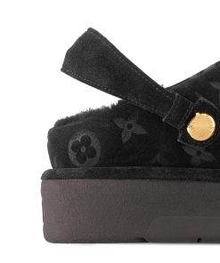 Donna Louis Vuitton Mule E Slider | Mule Chiusa Con Plateau Aspen Nero