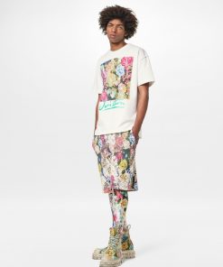 Uomo Louis Vuitton T-Shirt E Polo | T-Shirt Con Stampa Di Motivo Lv Flower Tapestry