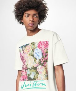 Uomo Louis Vuitton T-Shirt E Polo | T-Shirt Con Stampa Di Motivo Lv Flower Tapestry