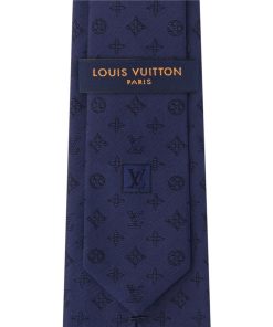 Uomo Louis Vuitton Cravatte E Fazzoletti Da Taschino | Cravatta Monogram Shadow Blu Marine