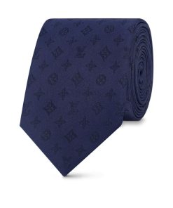 Uomo Louis Vuitton Cravatte E Fazzoletti Da Taschino | Cravatta Monogram Shadow Blu Marine