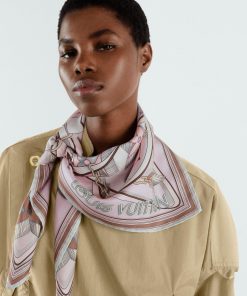 Donna Louis Vuitton Foulard In Seta E Bandeaux | Foulard Ultimate 3D 90 Rose Clair