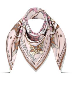 Donna Louis Vuitton Foulard In Seta E Bandeaux | Foulard Ultimate 3D 90 Rose Clair