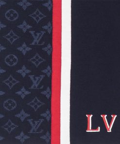 Uomo Louis Vuitton Sciarpe | Sciarpa Lv Varsity Blu Marine