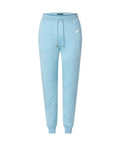 Donna Louis Vuitton Maglieria | Pantaloni Da Jogging Con Motivo Monogram In Jacquard Beige Chiaro