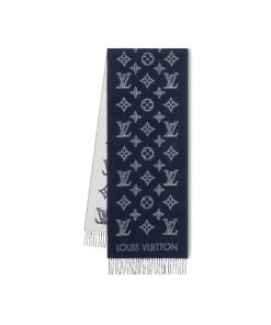 Uomo Louis Vuitton Sciarpe | Sciarpa Mng Shadow Blu Marine