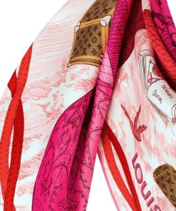 Donna Louis Vuitton Foulard In Seta E Bandeaux | Foulard Up And Away 90 Poppy