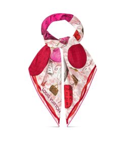 Donna Louis Vuitton Foulard In Seta E Bandeaux | Foulard Up And Away 90 Poppy