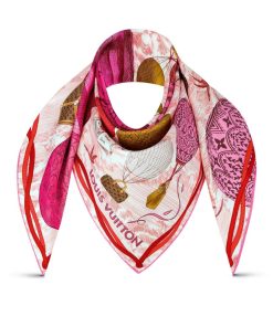 Donna Louis Vuitton Foulard In Seta E Bandeaux | Foulard Up And Away 90 Poppy