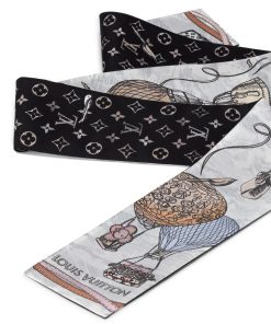 Donna Louis Vuitton Foulard In Seta E Bandeaux | Bandeau Up And Away Noir Blanc