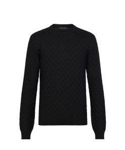 Uomo Louis Vuitton Maglieria E Felpe | Maglia Girocollo Con Motivo Damier Noir