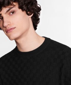 Uomo Louis Vuitton Maglieria E Felpe | Maglia Girocollo Con Motivo Damier Noir