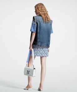 Donna Louis Vuitton Denim | Giacca Smanicata In Jeans Stone-Washed