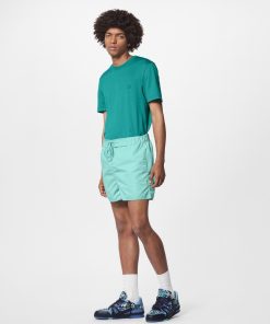 Uomo Louis Vuitton Costumi | Shorts Da Surf Con Motivo Monogram E Tasca 3D Lvse Vert D'Eau