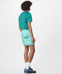 Uomo Louis Vuitton Costumi | Shorts Da Surf Con Motivo Monogram E Tasca 3D Lvse Vert D'Eau