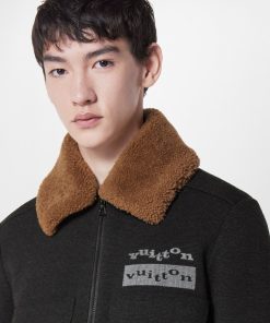 Uomo Louis Vuitton Capispalla E Cappotti | Giubbotto In Maglia Con Collo In Shearling