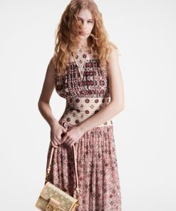 Donna Louis Vuitton Abiti | Abito Midi In Seta Con Motivo Monogram Vintage