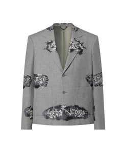 Uomo Louis Vuitton Blazer E Giacche | Giacca Estiva Con Firme Louis Vuitton Effetto Graffiti