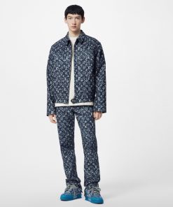 Uomo Louis Vuitton Capispalla E Cappotti | Giacca Di Jeans In Stile Workwear Con Motivo Monogram