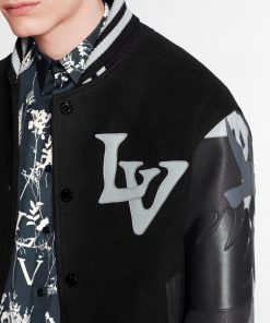 Uomo Louis Vuitton Capispalla E Cappotti | Giacca Varsity Mimetica Con Stampa Chains