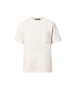 Uomo Louis Vuitton T-Shirt E Polo | T-Shirt In Pique Di Cotone Blanc Lait