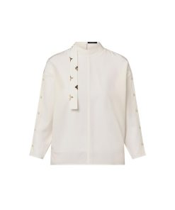 Donna Louis Vuitton Camicie E T-Shirt | Blusa Con Bottoni Sulle Maniche E Lavalliere Con Fiori Monogram