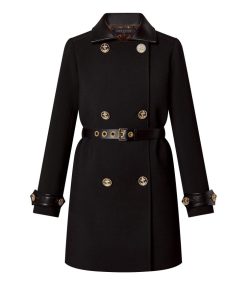 Donna Louis Vuitton Cappotti E Giacche | Cappotto Con Dettagli In Pelle E Bottoni Rifiniti Da Ancora