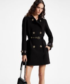 Donna Louis Vuitton Cappotti E Giacche | Cappotto Con Dettagli In Pelle E Bottoni Rifiniti Da Ancora