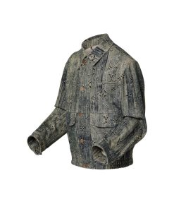 Uomo Louis Vuitton Capispalla E Cappotti | Giacca In Denim Con Taglio Sartoriale E Motivo Monogram