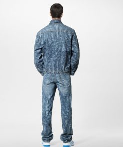 Uomo Louis Vuitton Pantaloni | Lv X Yk Pantaloni In Denim Con Motivo Pumpkin All-Over