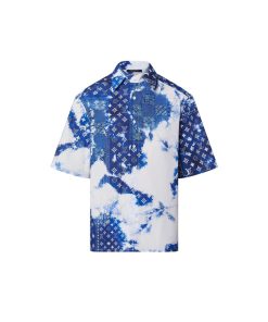 Uomo Louis Vuitton Camicie | Camicia A Maniche Corte Con Motivo Monogram Bandana