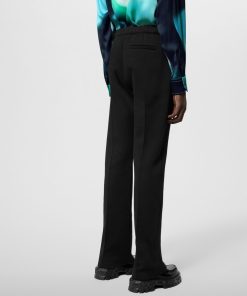 Uomo Louis Vuitton Pantaloni | Pantaloni Sartoriali In Jersey Di Cotone Noir