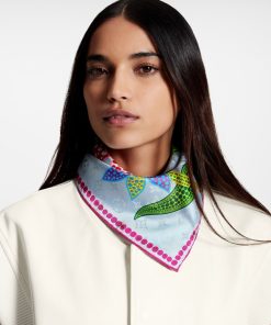 Donna Louis Vuitton Foulard In Seta E Bandeaux | Lv X Yk Foulard Flowers 45