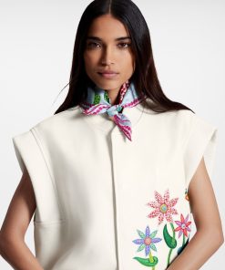 Donna Louis Vuitton Foulard In Seta E Bandeaux | Lv X Yk Foulard Flowers 45