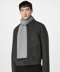 Uomo Louis Vuitton Sciarpe | Sciarpa Neo Petit Damier Gris Clair