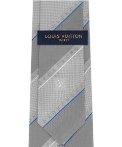 Uomo Louis Vuitton Cravatte E Fazzoletti Da Taschino | Cravatta Mng Stripes Grigio