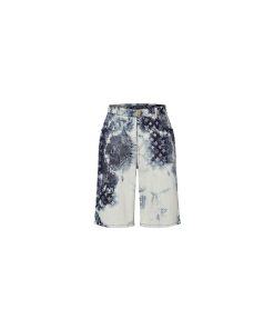 Uomo Louis Vuitton Pantaloni | Shorts In Jeans Con Motivo Monogram Bandana