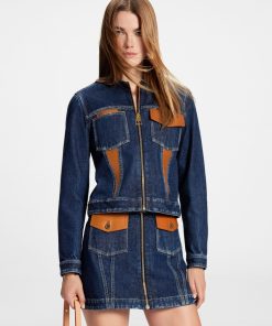 Donna Louis Vuitton Cappotti E Giacche | Giacca In Denim Con Dettagli In Pelle