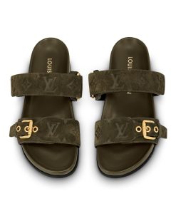 Donna Louis Vuitton Mule E Slider | Mule Bassa Bom Dia Kaki