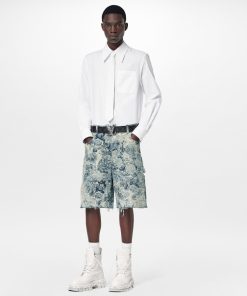 Uomo Louis Vuitton Pantaloni | Shorts In Denim In Stile Workwear