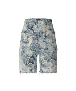 Uomo Louis Vuitton Pantaloni | Shorts In Denim In Stile Workwear