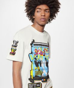 Uomo Louis Vuitton T-Shirt E Polo | T-Shirt Con Motivo Lv Jazz Flyers