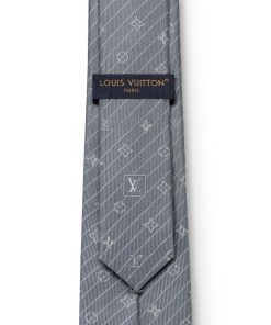 Uomo Louis Vuitton Cravatte E Fazzoletti Da Taschino | Cravatta Mng Interlace Grigio