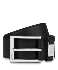 Uomo Louis Vuitton Cinture | Cintura Lv City Pin 35 Mm Nero