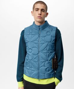 Uomo Louis Vuitton Capispalla E Cappotti | Gilet Imbottito Con Fiori Monogram Lvse Blu