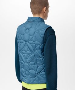 Uomo Louis Vuitton Capispalla E Cappotti | Gilet Imbottito Con Fiori Monogram Lvse Blu